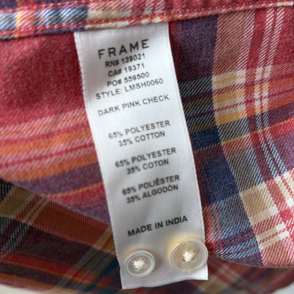 FRAME Denim Fray Hem Flannel Shirt - Picture 5 of 5